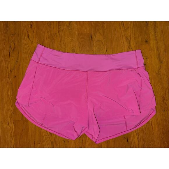 Lululemon Pink Speed Up Shorts Size 14 High Rise Sonic Pink Athletic Preppy - Picture 1 of 7